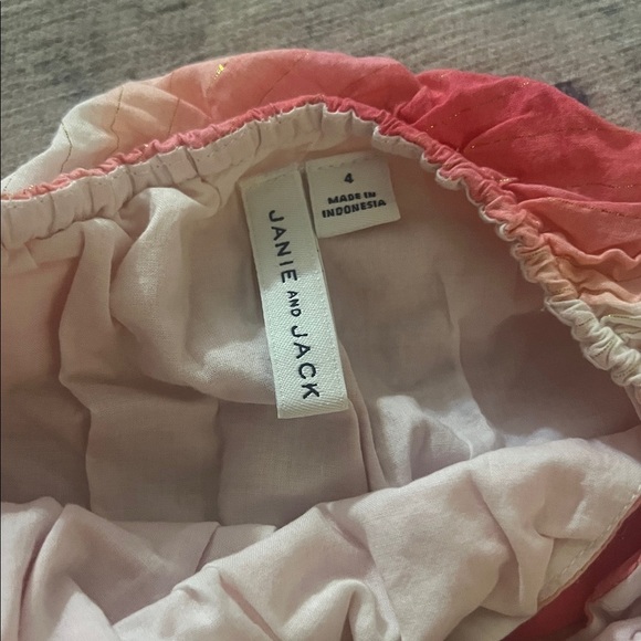 Janie and Jack Coral and White Ruffle Romper - Picture 2 of 2